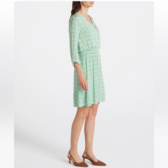 41 HAWTHORN Lany Knit Shirt Dress - Color Light Blue/Green - Size M - Picture 3 of 7